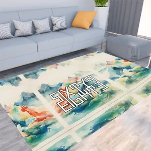 Sixty Eight 93 Logo White & Black Foldable Rectangular Thickened Floor Mat #1