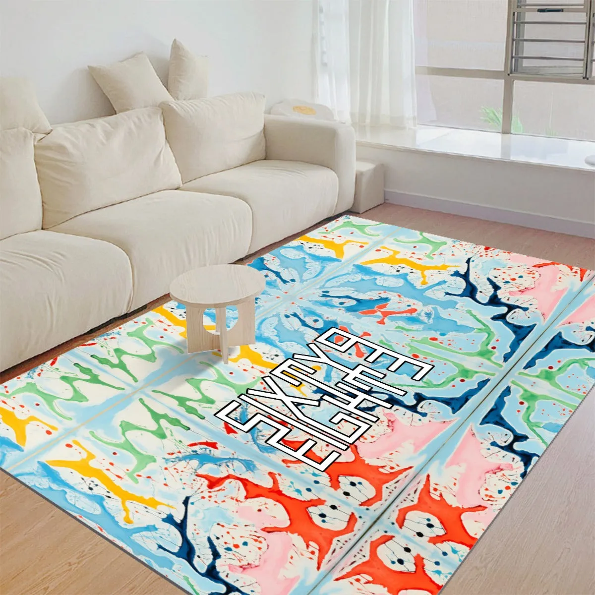 Sixty Eight 93 Logo White & Black Foldable Rectangular Thickened Floor Mat #27
