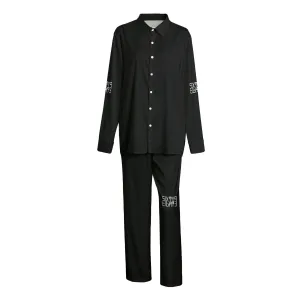 Sixty Eight 93 Logo White Black Unisex Imitation Silk Pajama Set