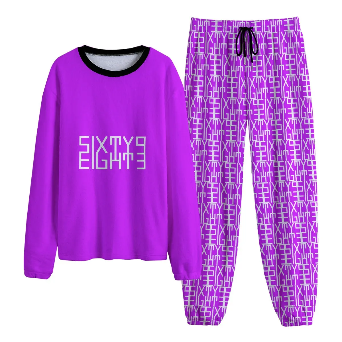 Sixty Eight 93 Logo White Grape Unisex Thicken Pajama Set #4