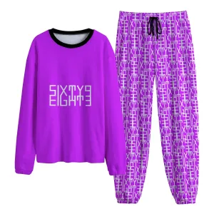 Sixty Eight 93 Logo White Grape Unisex Thicken Pajama Set #4