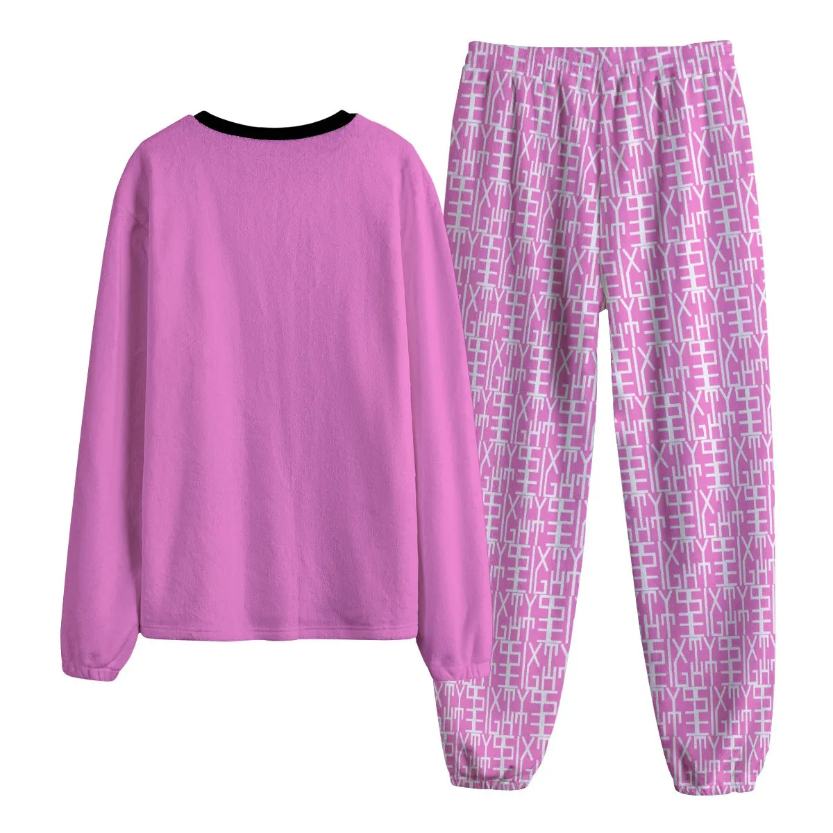 Sixty Eight 93 Logo White Pink Unisex Thicken Pajama Set #7