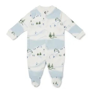Ski Scene Baby Sleepsuit - Sleepy Doe