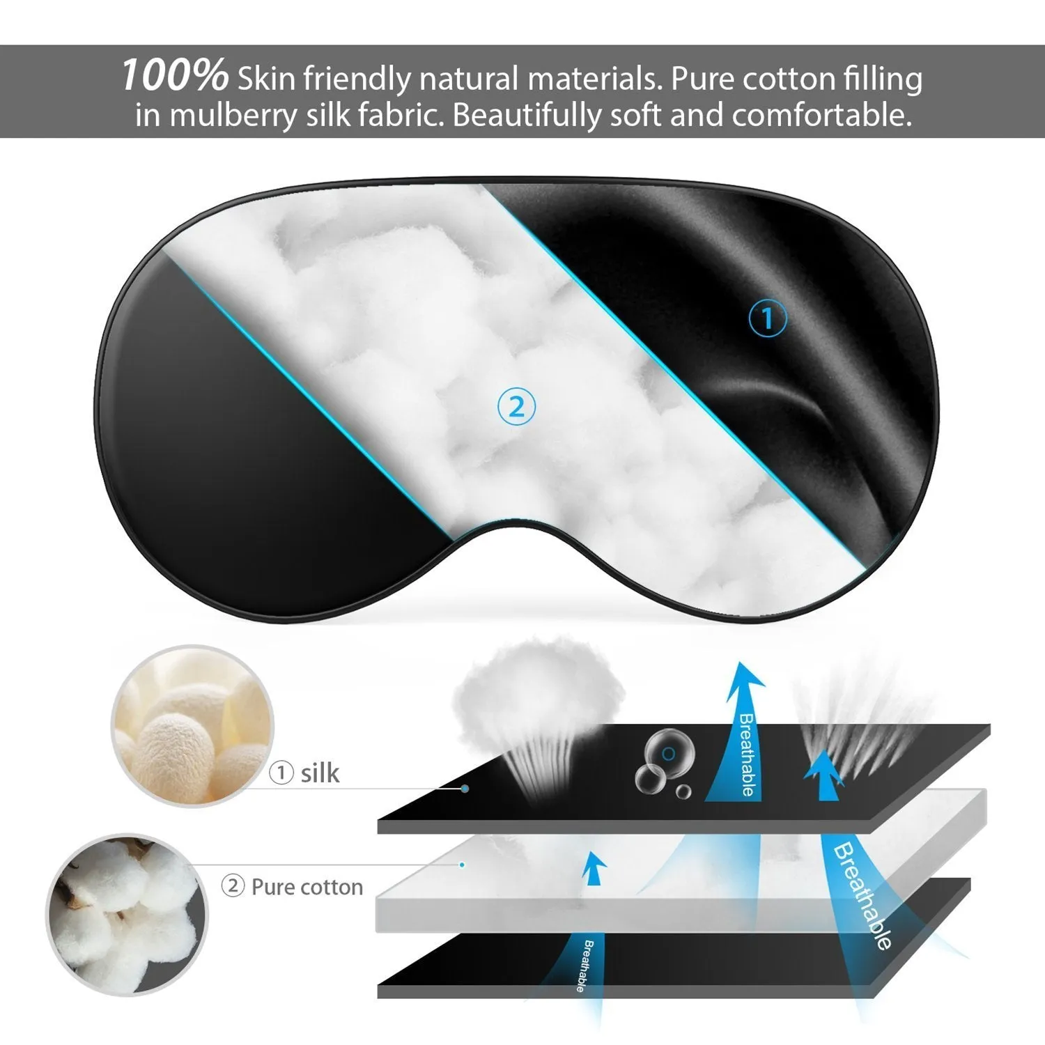 Sleep Mask Ultra Soft 100% Natural Silk