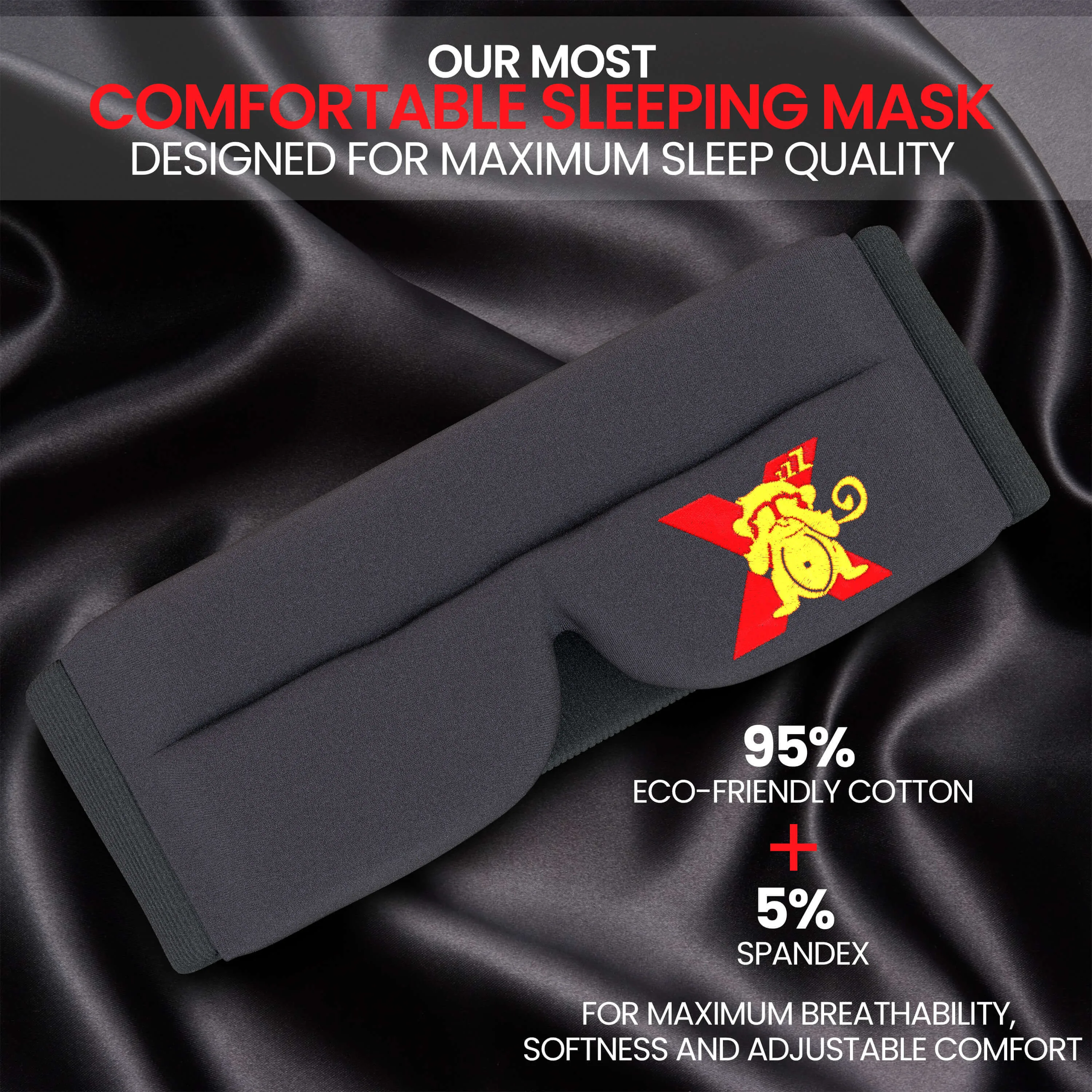 Sleep Monkey X | Ultra-Comfort Sleep Mask: Experience Serene Slumber Anywhere | Best Comfortable Sleeping Mask for Enhanced Sleep Quality