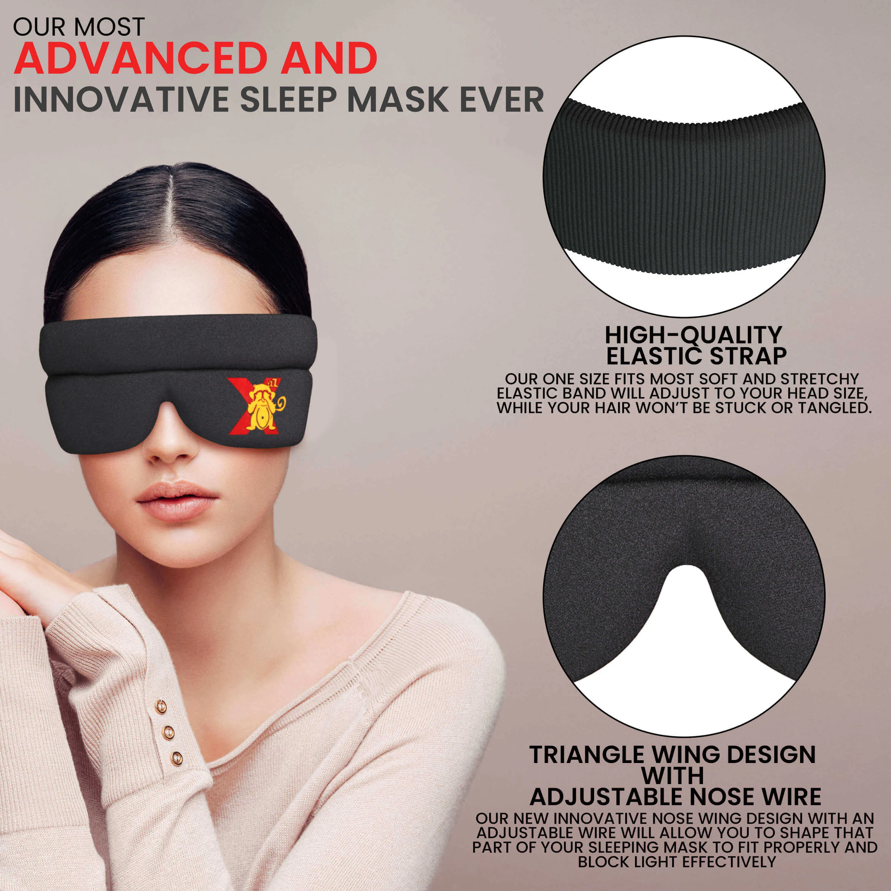 Sleep Monkey X | Ultra-Comfort Sleep Mask: Experience Serene Slumber Anywhere | Best Comfortable Sleeping Mask for Enhanced Sleep Quality