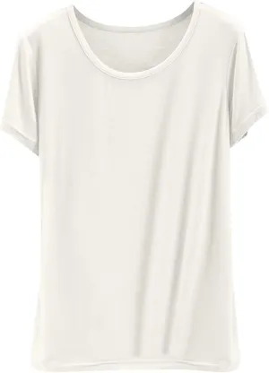 Sleep Shirt for Women Summer Basic Solid Short Sleeve Pajamas Tops Loose Crewneck Soft Modal Loungewear