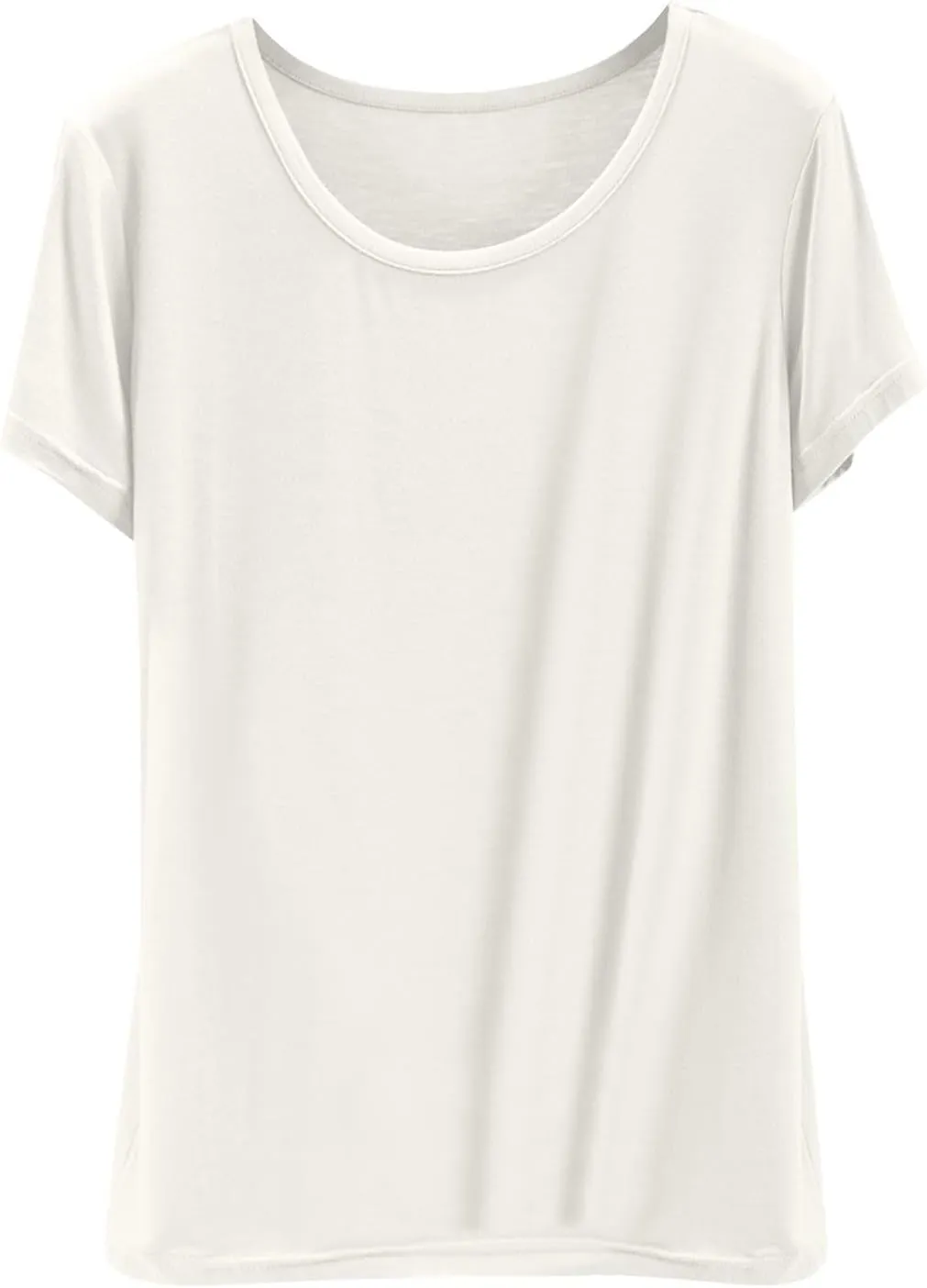 Sleep Shirt for Women Summer Basic Solid Short Sleeve Pajamas Tops Loose Crewneck Soft Modal Loungewear