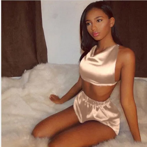 Sleepwear Silk 2pcs Set