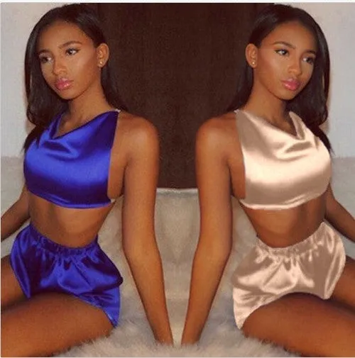 Sleepwear Silk 2pcs Set