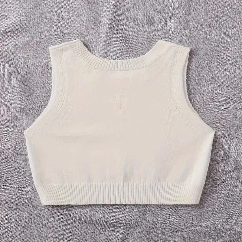 Slim Fit Sleeveless Short Knitted Camisole for Chic Comfort