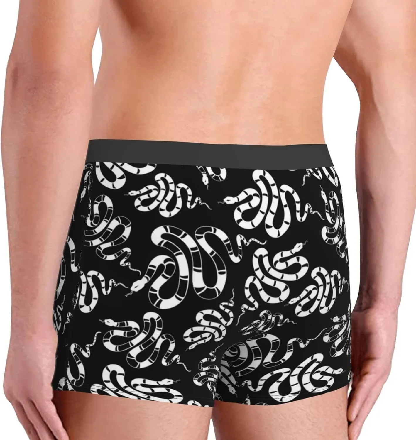 Snake Print Boxer Briefs For Men Breathable Underwear-