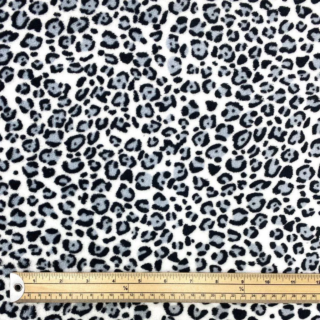 Snow Leopard Super Soft Fleece Fabric