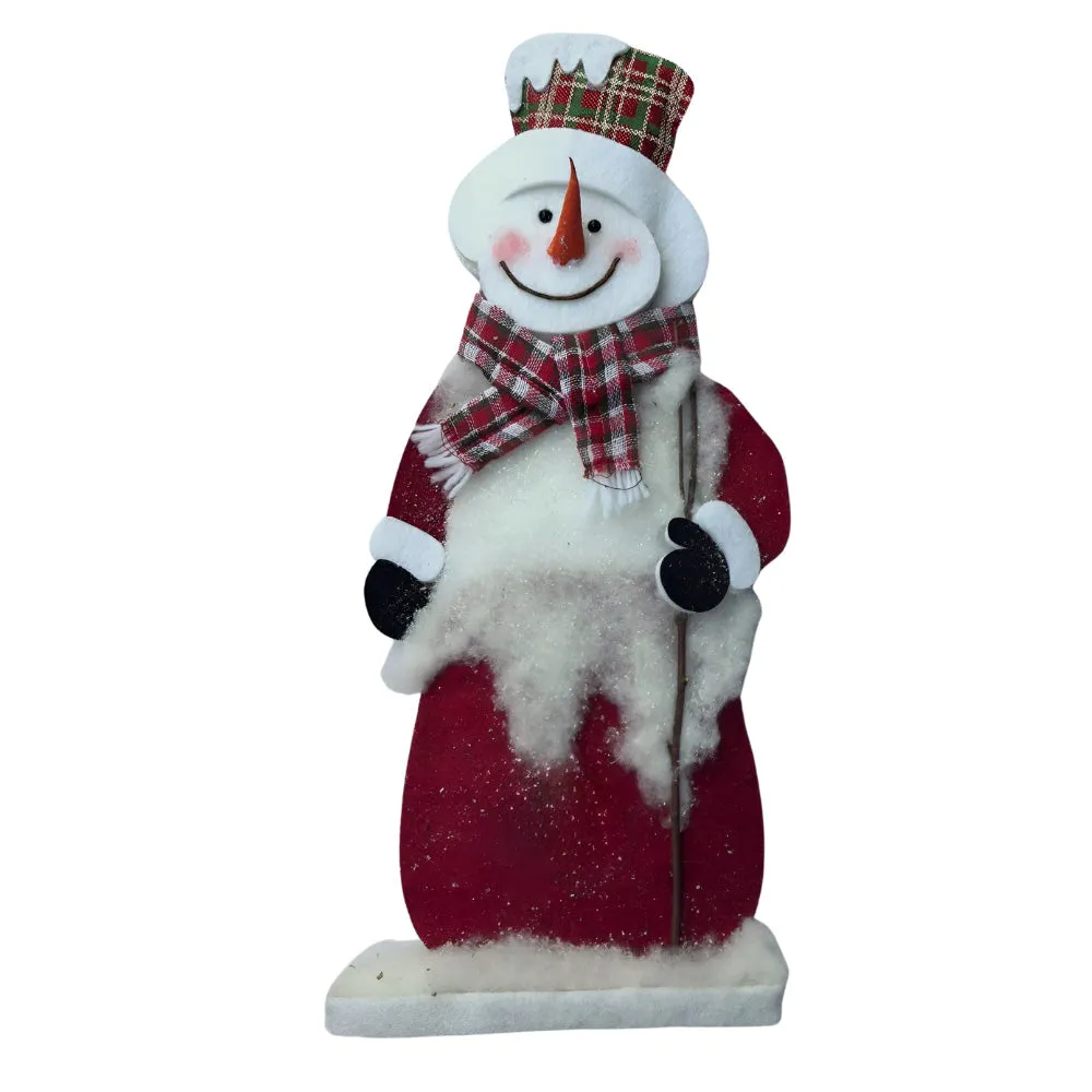 Snowman Standing On Board Red | Height 70cm