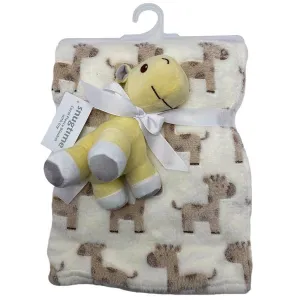 Snugtime Coral Fleece Blanket with Toy - Giraffe