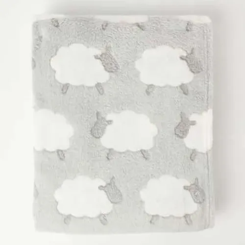 Snugtime Coral Fleece Blanket with Toy - Grey