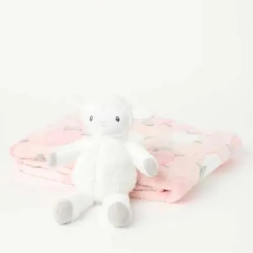 Snugtime Coral Fleece Blanket with Toy - Pink