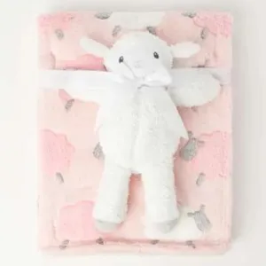 Snugtime Coral Fleece Blanket with Toy - Pink