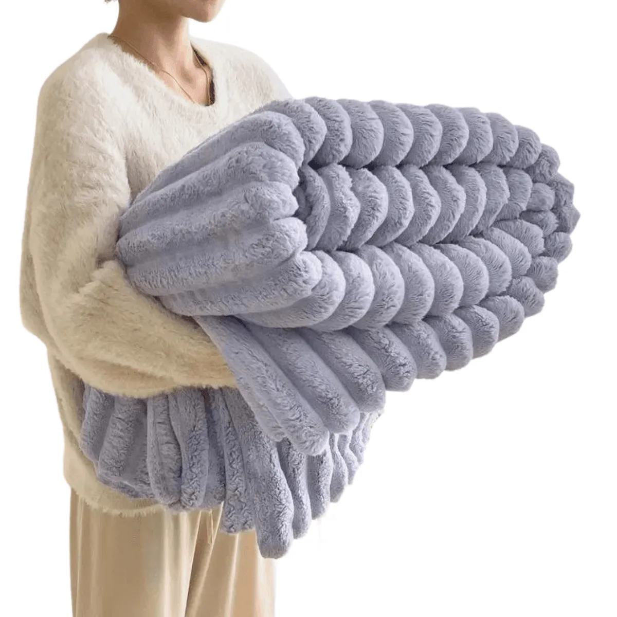 Soft Coral Fleece Blanket - Feels Like Rabbit Fur!