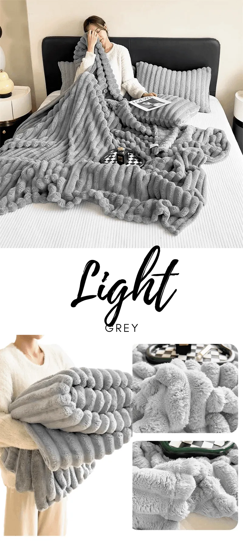 Soft Coral Fleece Blanket - Feels Like Rabbit Fur!