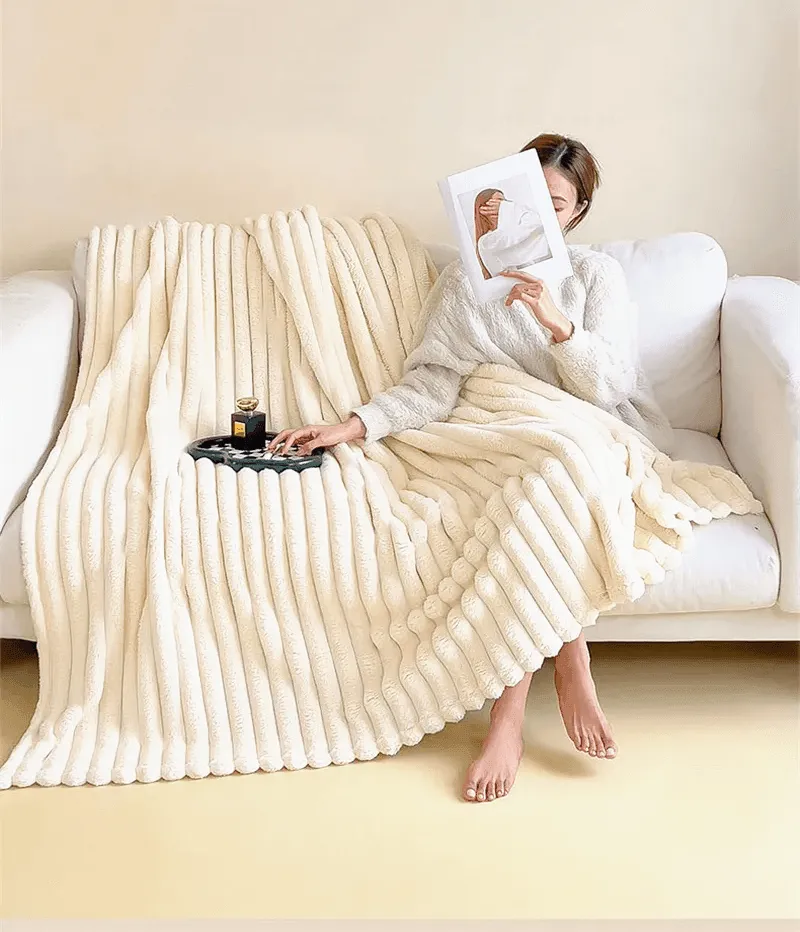 Soft Coral Fleece Blanket - Feels Like Rabbit Fur!