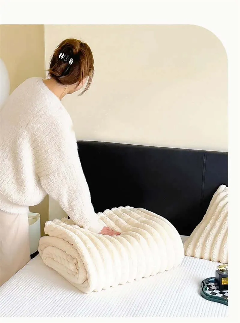 Soft Coral Fleece Blanket - Feels Like Rabbit Fur!