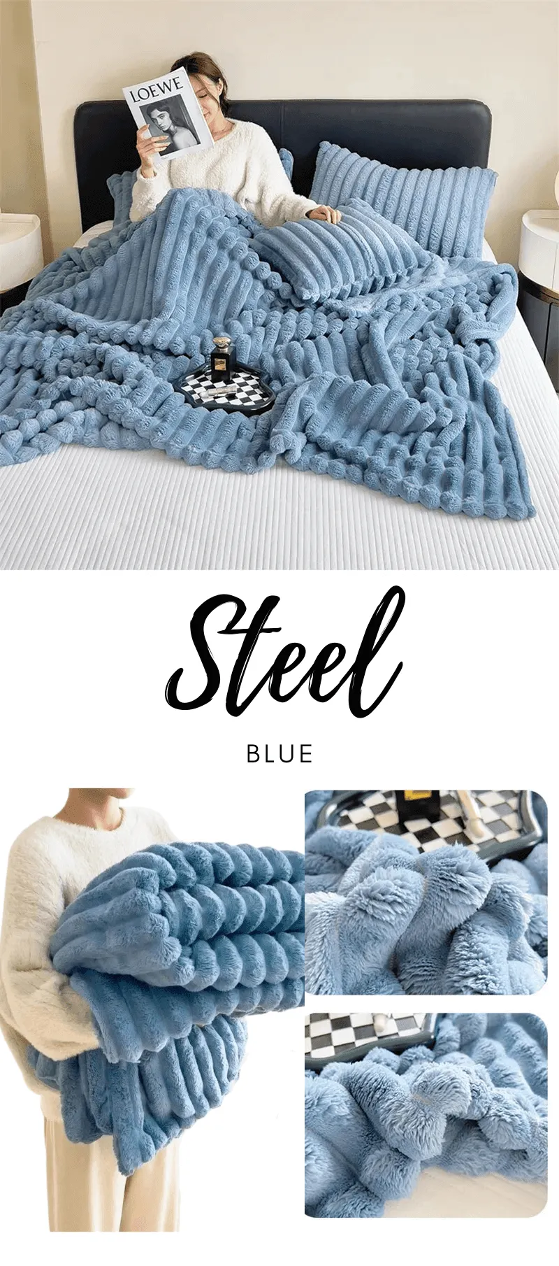 Soft Coral Fleece Blanket - Feels Like Rabbit Fur!