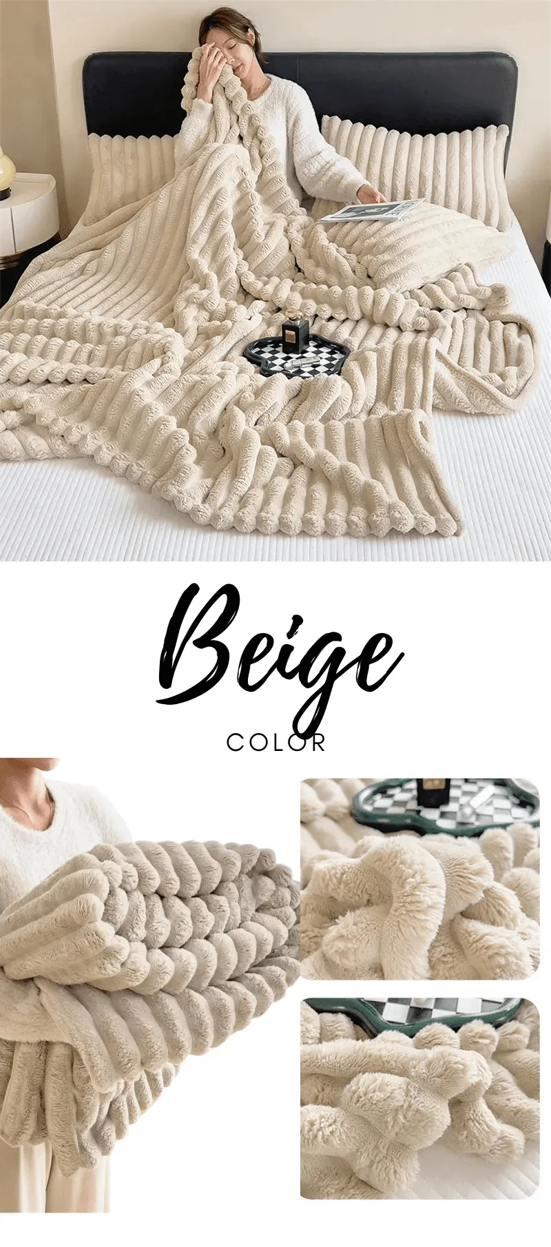 Soft Coral Fleece Blanket - Feels Like Rabbit Fur!