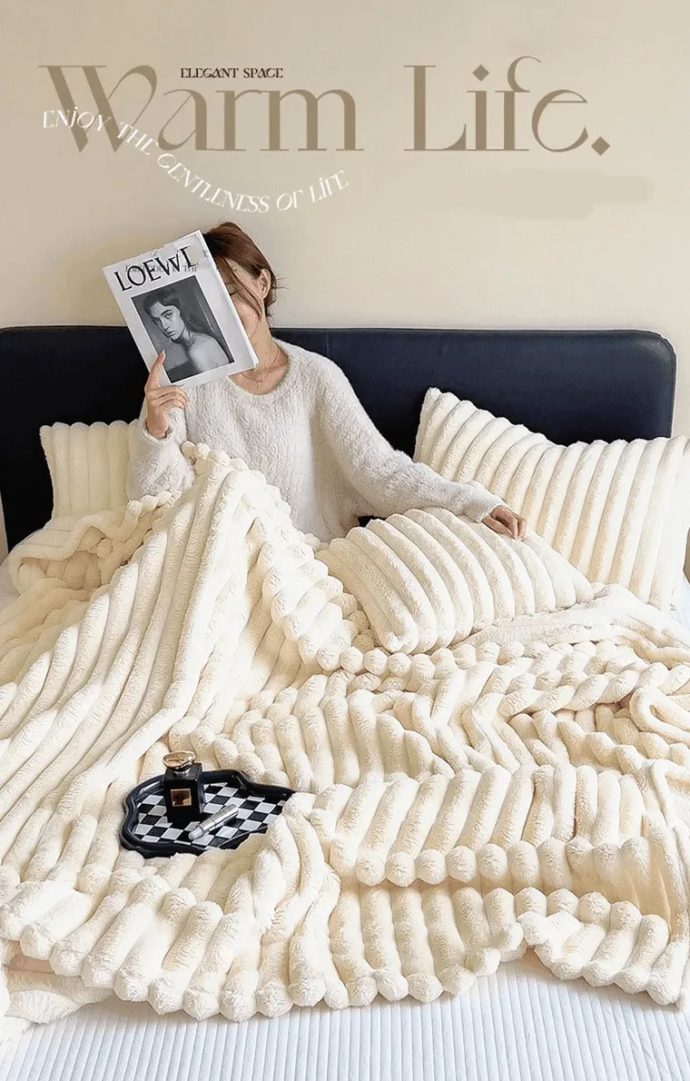 Soft Coral Fleece Blanket - Feels Like Rabbit Fur!