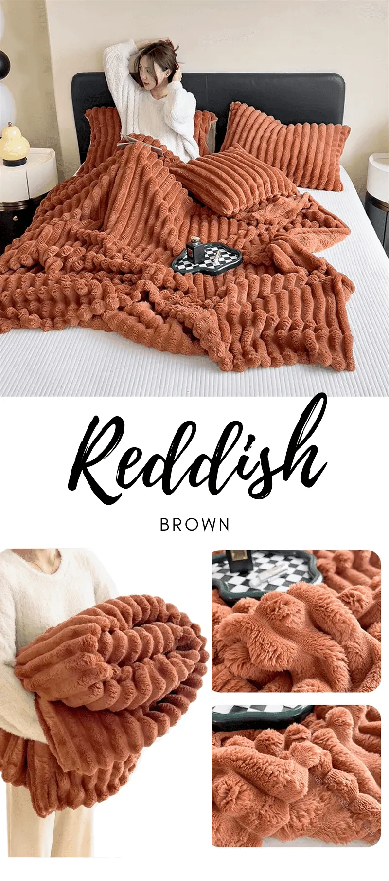 Soft Coral Fleece Blanket - Feels Like Rabbit Fur!