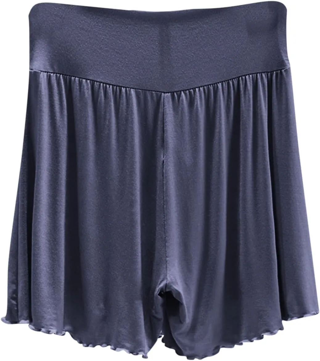 Soft Modal Lounge Shorts for Women Elastic High Waist Casual Sleepwear Loose Comfy Pajamas Boxer Pjs Bottom