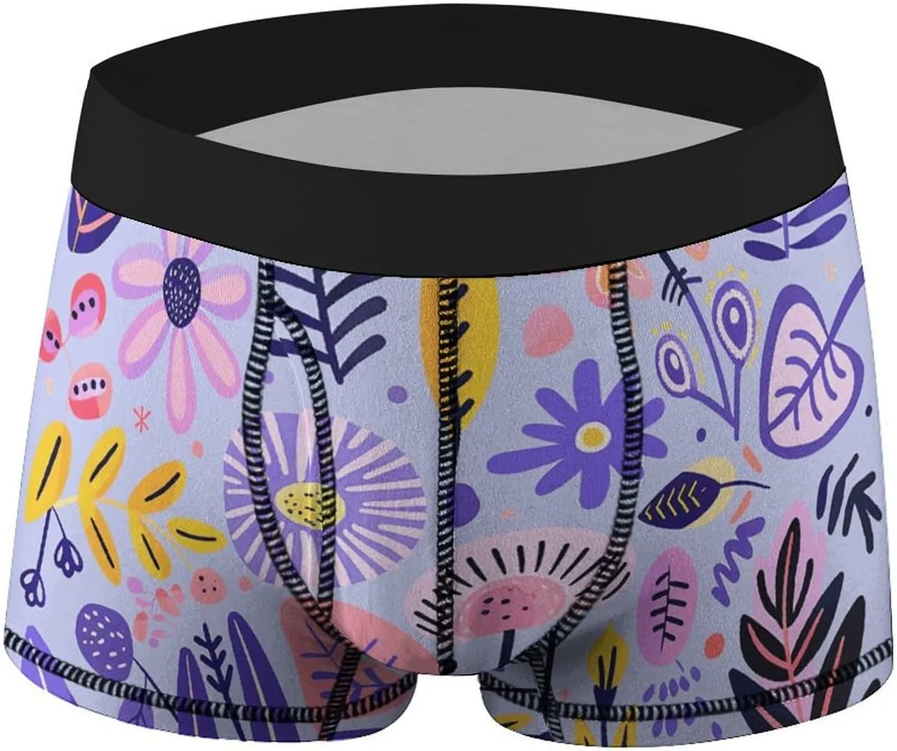 Soft Purple Pattern Mens Boxer Briefs Short Breathable Underwear Trunks Soft Moisture-Wicking Boxer Shorts
