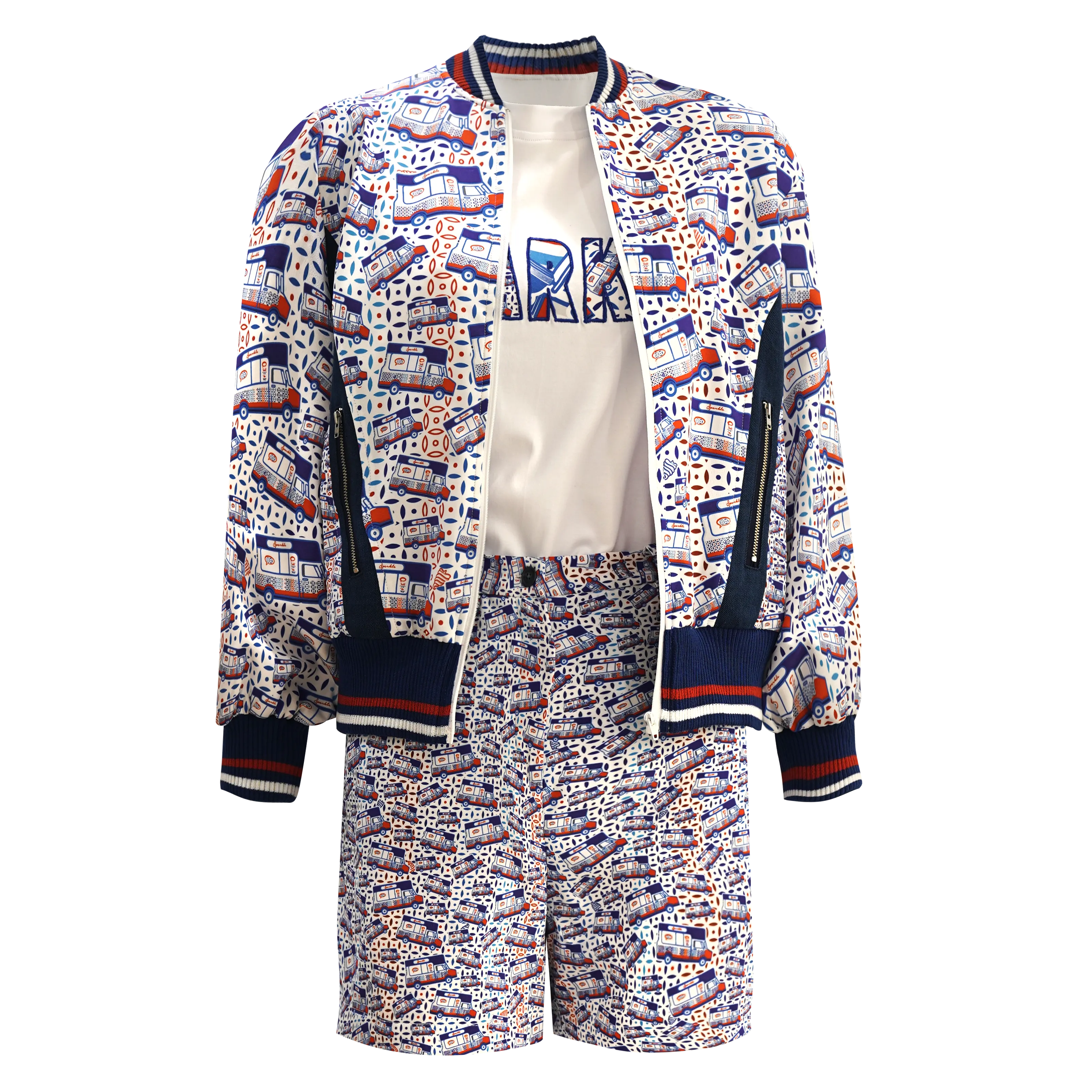 【SOFT SERVE】Silk Mid-Length Shorts (香港經典) (紅白藍)