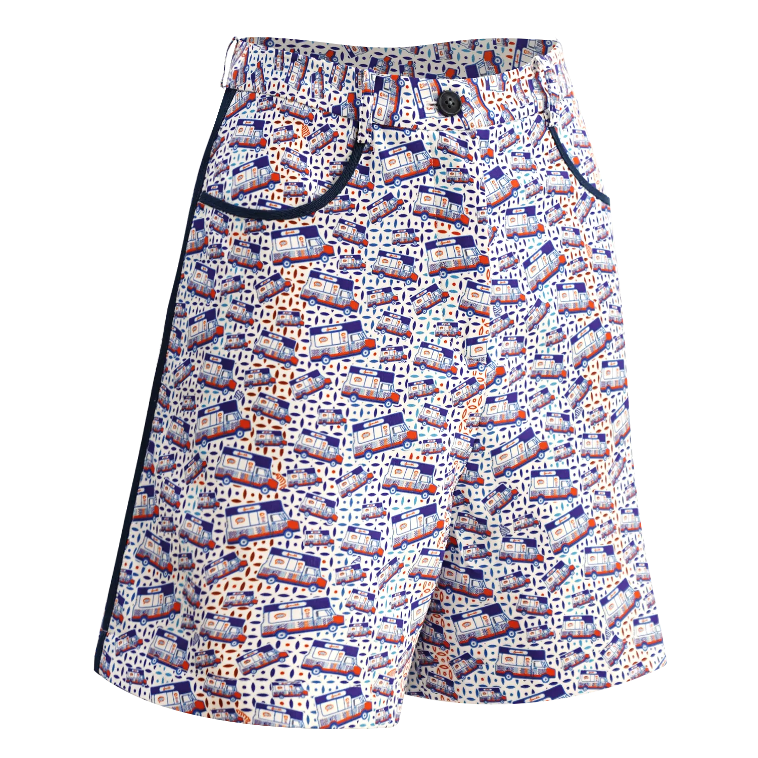 【SOFT SERVE】Silk Mid-Length Shorts (香港經典) (紅白藍)