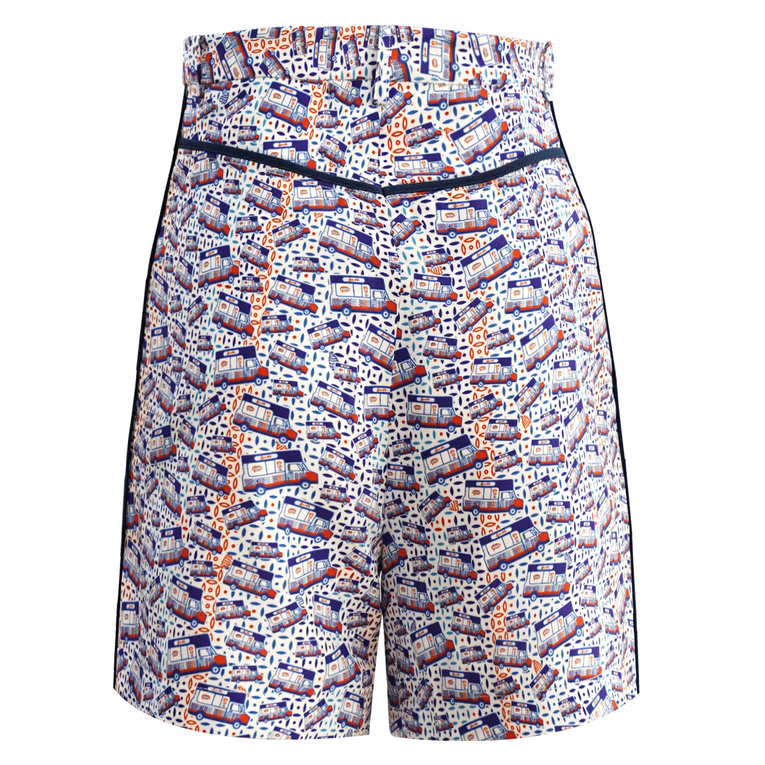 【SOFT SERVE】Silk Mid-Length Shorts (香港經典) (紅白藍)