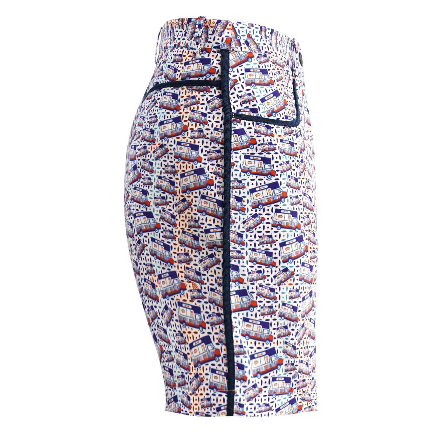 【SOFT SERVE】Silk Mid-Length Shorts (香港經典) (紅白藍)