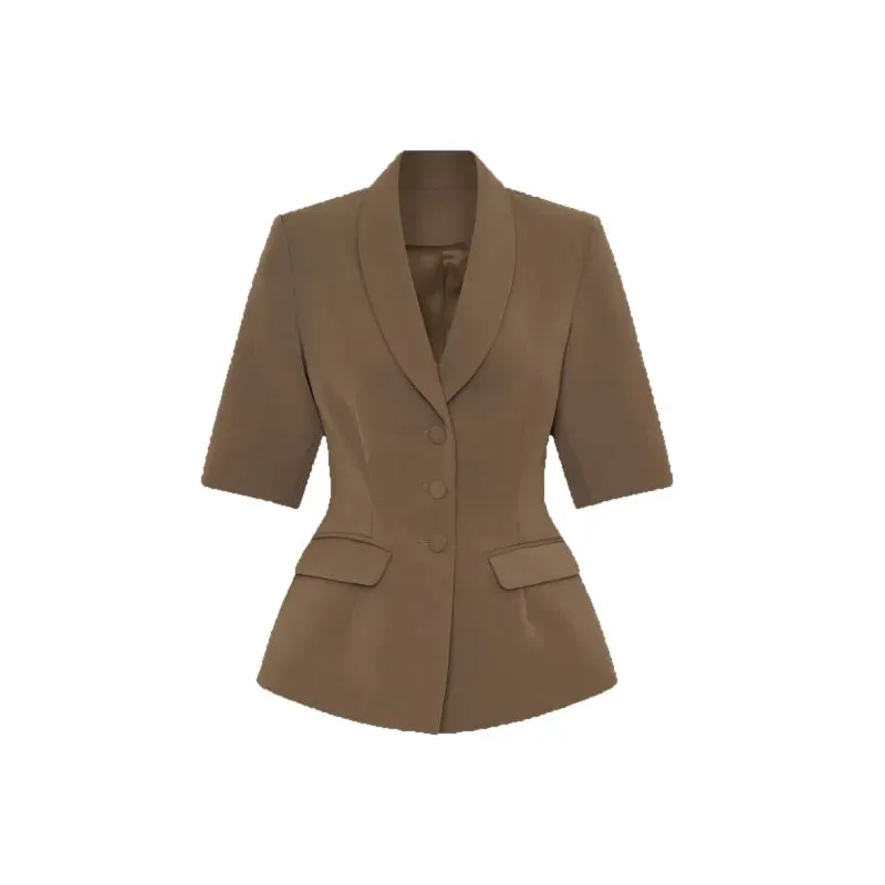 Solid Blazer Pants Set Wide Leg Trousers Outfit