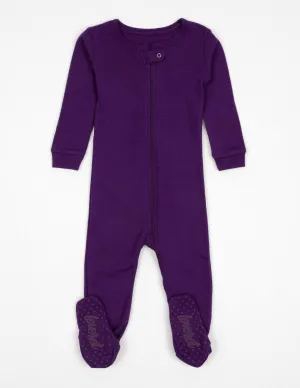 Solid Color Dark Purple Matching Family Pajama Set