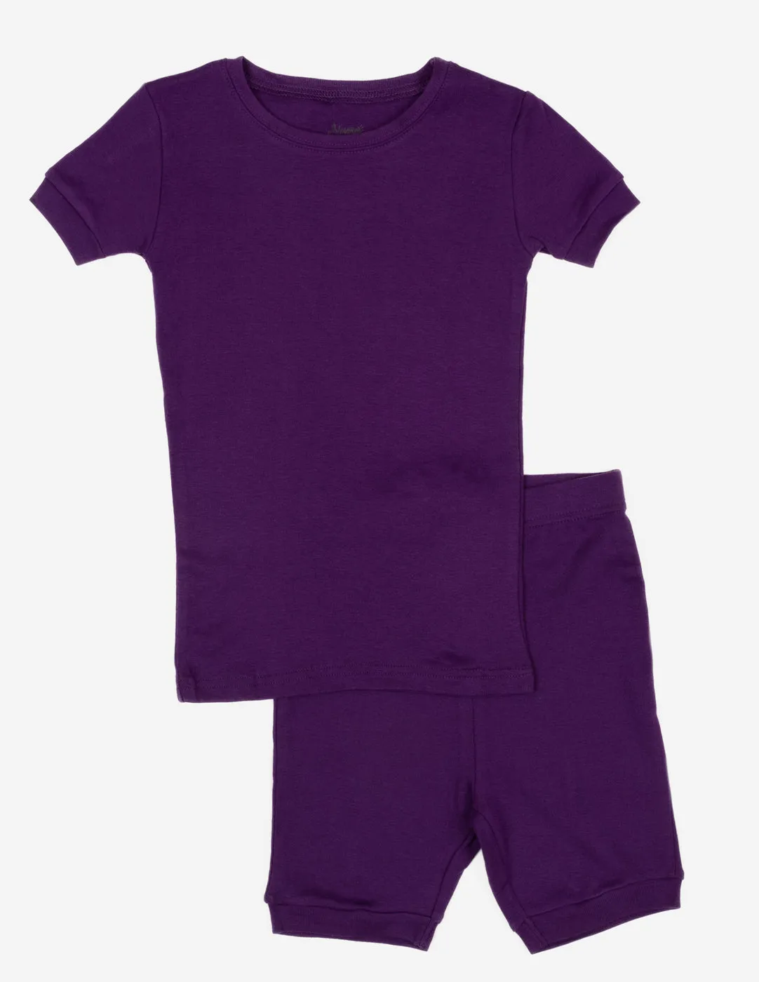 Solid Color Dark Purple Matching Family Pajama Set