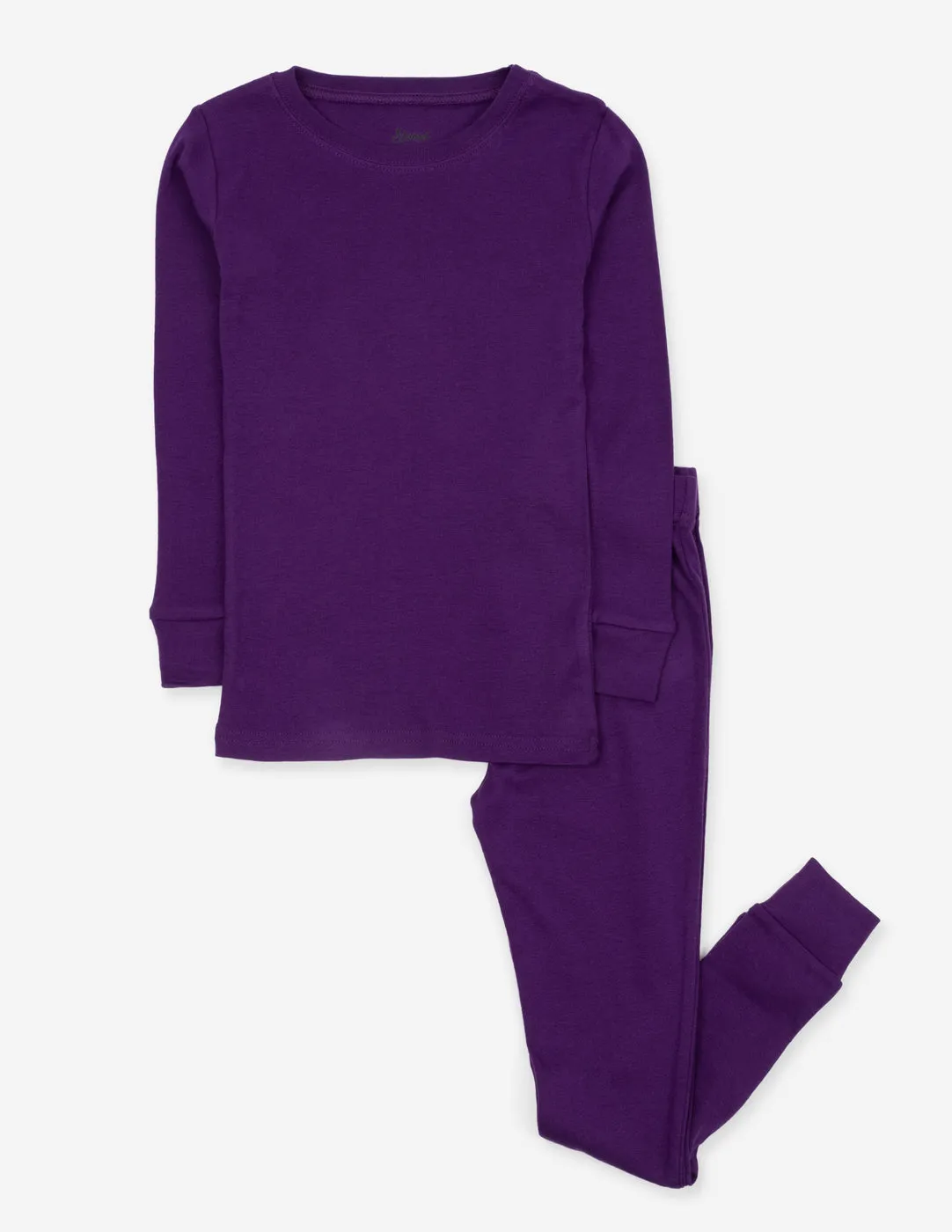 Solid Color Dark Purple Matching Family Pajama Set