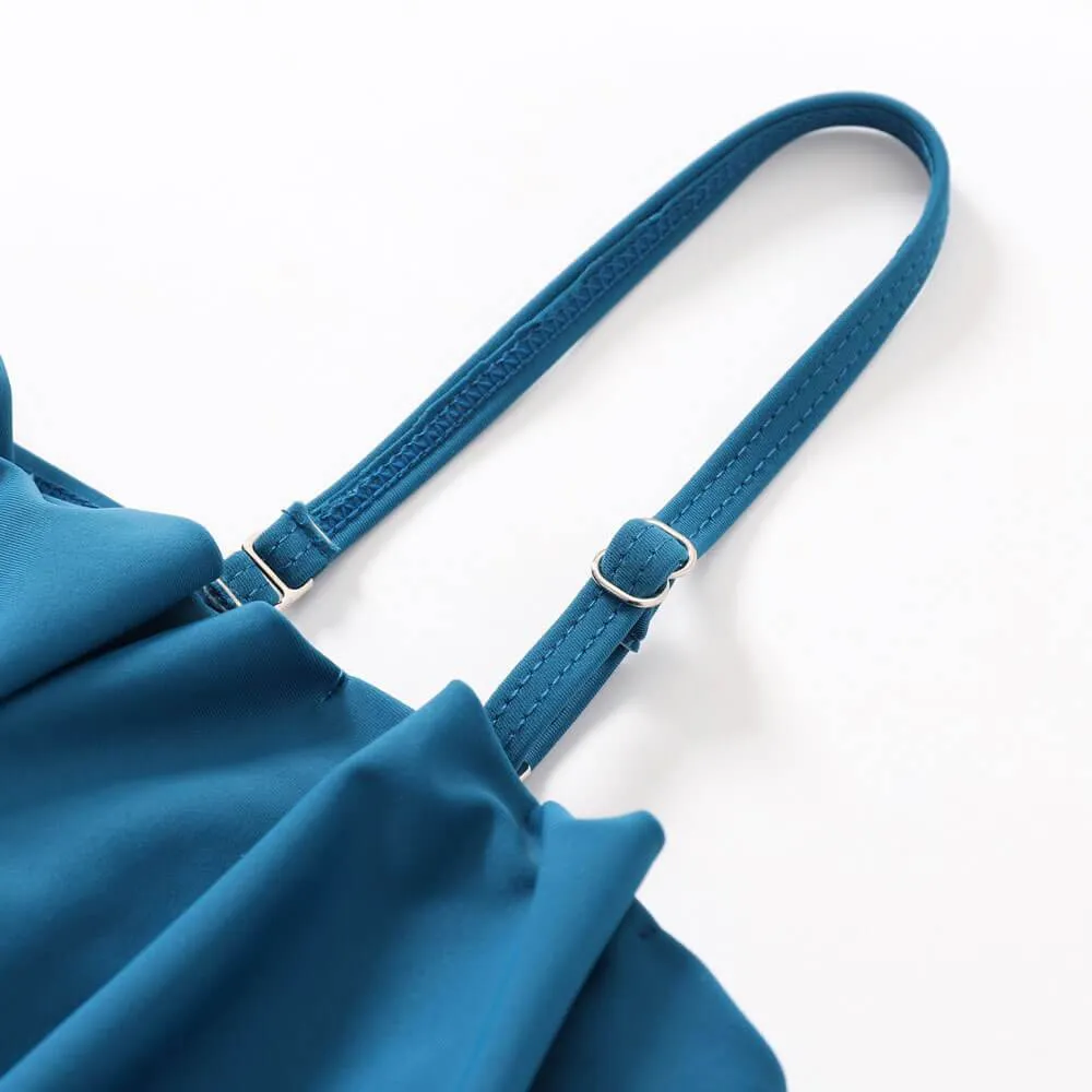 Solid color parent-child split swimsuit