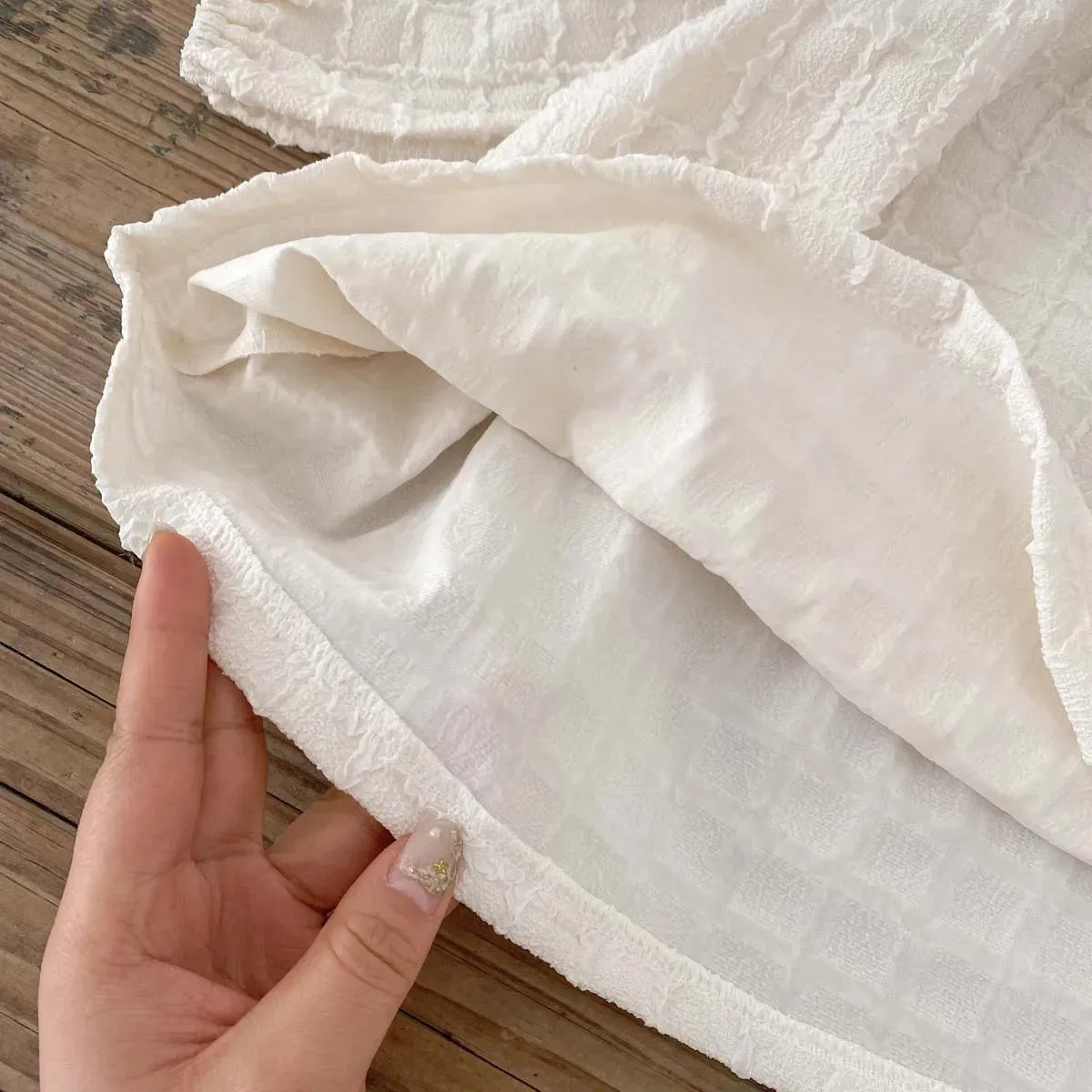 Solid Ivory A-Line Dress & Onesie