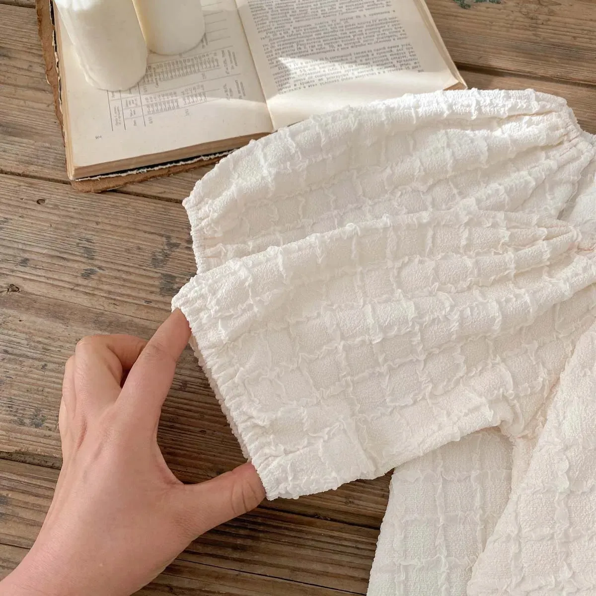 Solid Ivory A-Line Dress & Onesie