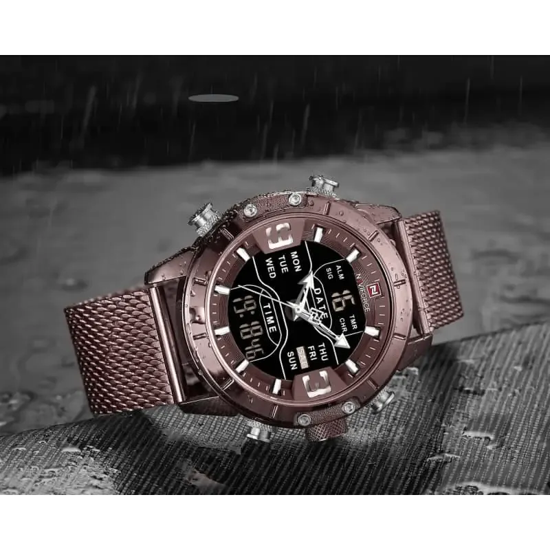 Sports Men's Watches: Quartz Movement, 30M Waterproof, Stainless Steel Strap