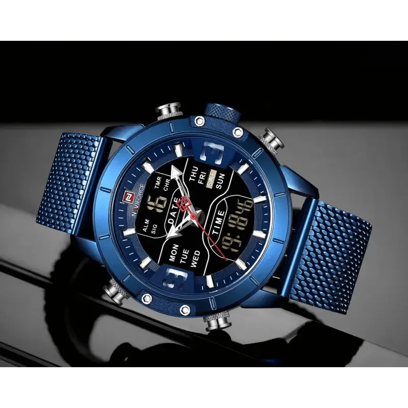 Sports Men's Watches: Quartz Movement, 30M Waterproof, Stainless Steel Strap