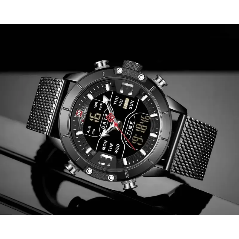 Sports Men's Watches: Quartz Movement, 30M Waterproof, Stainless Steel Strap