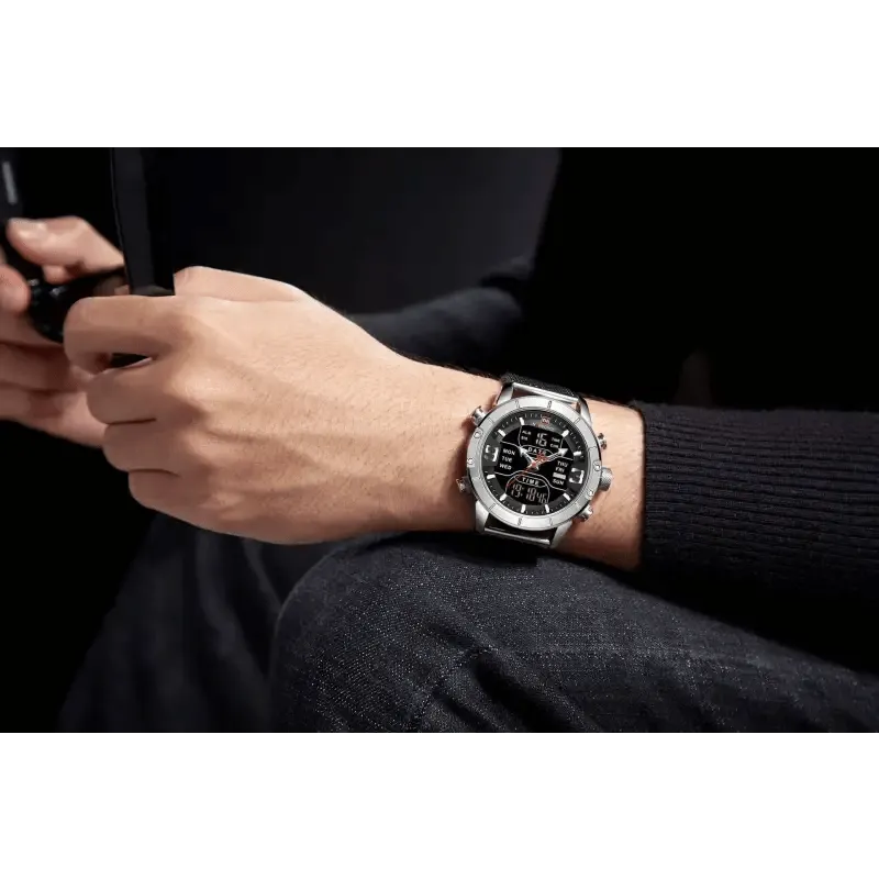 Sports Men's Watches: Quartz Movement, 30M Waterproof, Stainless Steel Strap
