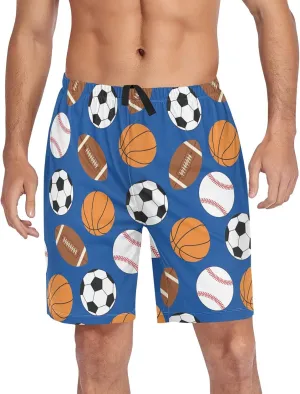 Sports Pajama Shorts for Men Lounge Pants Sleep Lounge Pant Lightweight Sleep Lounge PJ Bottoms with Pockets