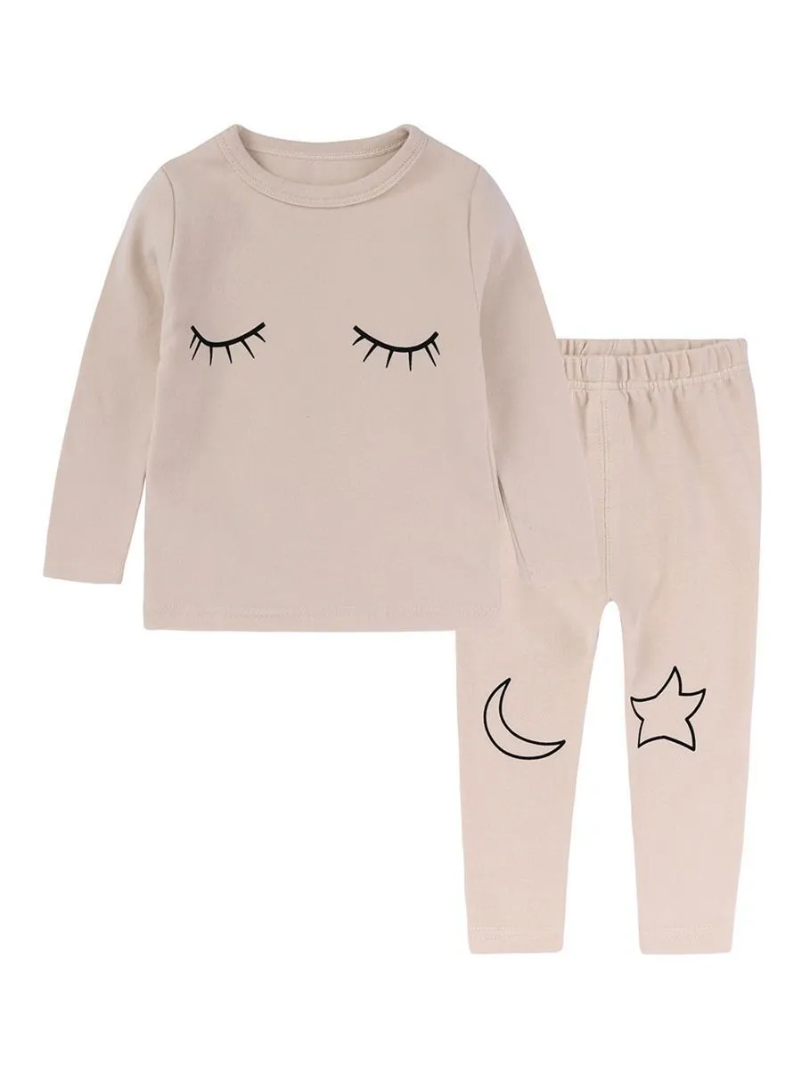 Spring 2-Piece Toddler Kids Unisex Cartoon Pajamas Set-6 Colors