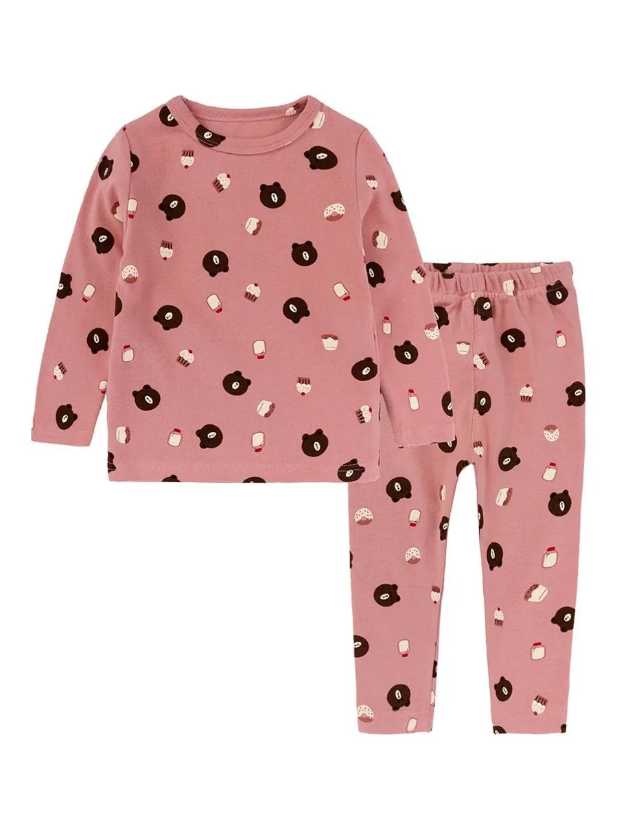 Spring 2-Piece Toddler Kids Unisex Cartoon Pajamas Set-6 Colors